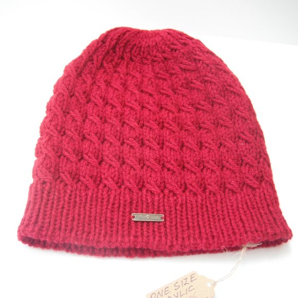 Hand Knitted Hat Toque One Size Acrylic Burgundy - 005 Hand knit by me - Picture 9 of 10